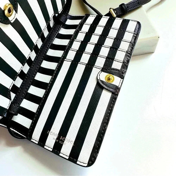 NWOT Henri Bendel West 57th Centennial Stripe XL Smartphone Case/Wallet Bag - Picture 5 of 9